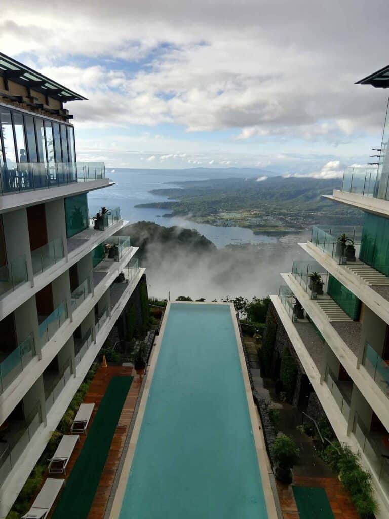 The stunning Taal lake and volcano, seen from the Escala hotel in Tagaytay
